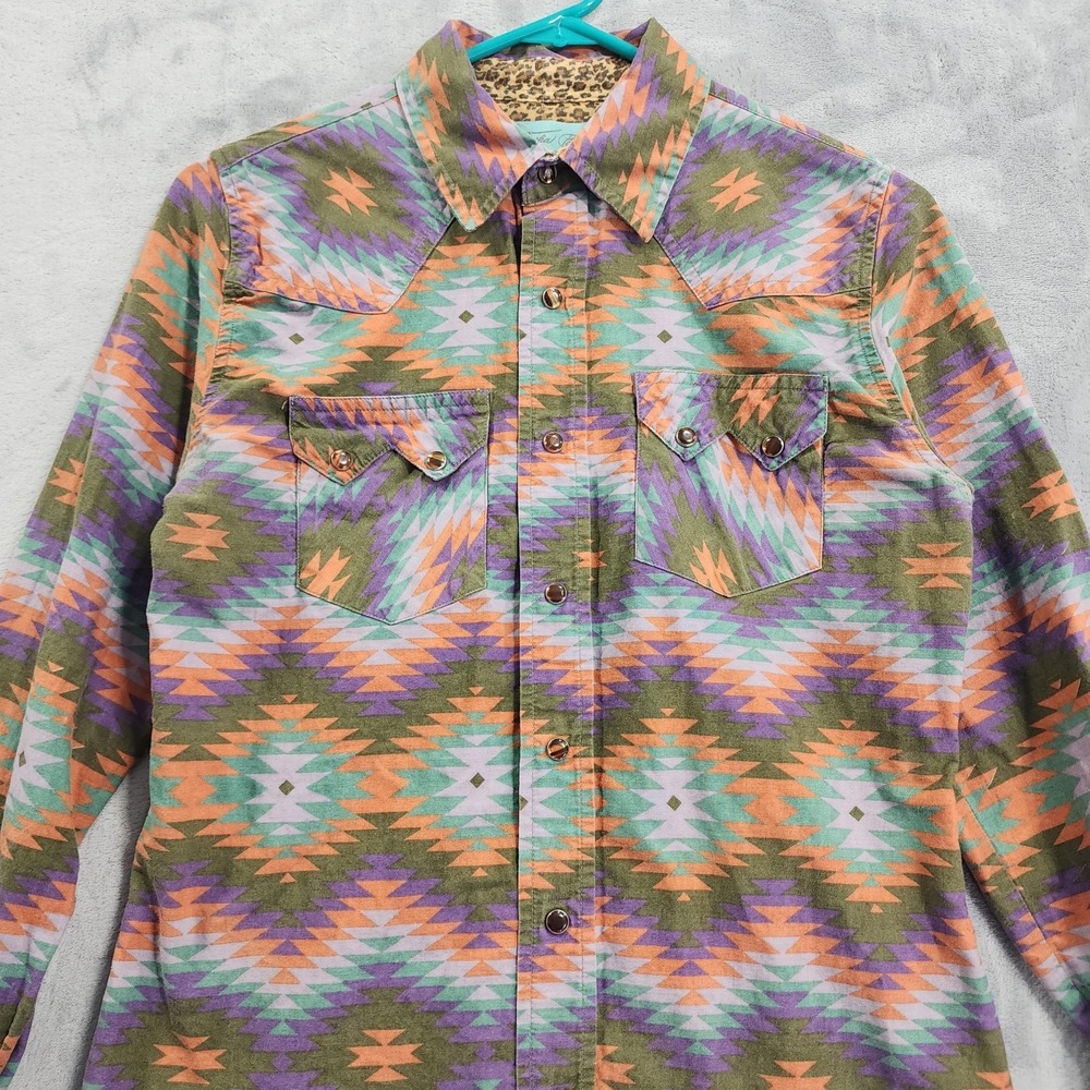 Tasha Polizzi Shirt Womens S Multicolor Aztec Western‎ Snap Long Sleeve Cotton - Picture 2 of 10